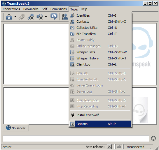 TS3 menu